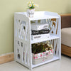 Hollow Bedside Table Nightstand Coffee Tea Side Lamp Desk Shelf Storage Bookcase