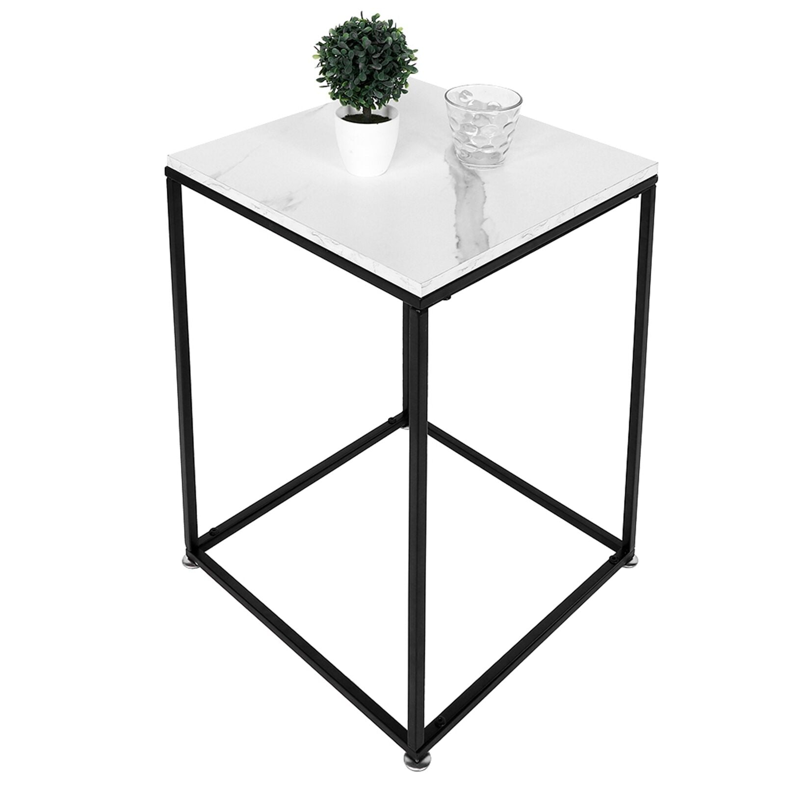 Square Coffee Table Sofa Side End Night Stand Living Room Furniture Wood Metal