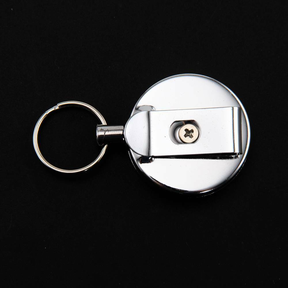 2X Recoil Extendable Metal Wire 65cm Key Chain Ring Clip Pull Keyring Retracting