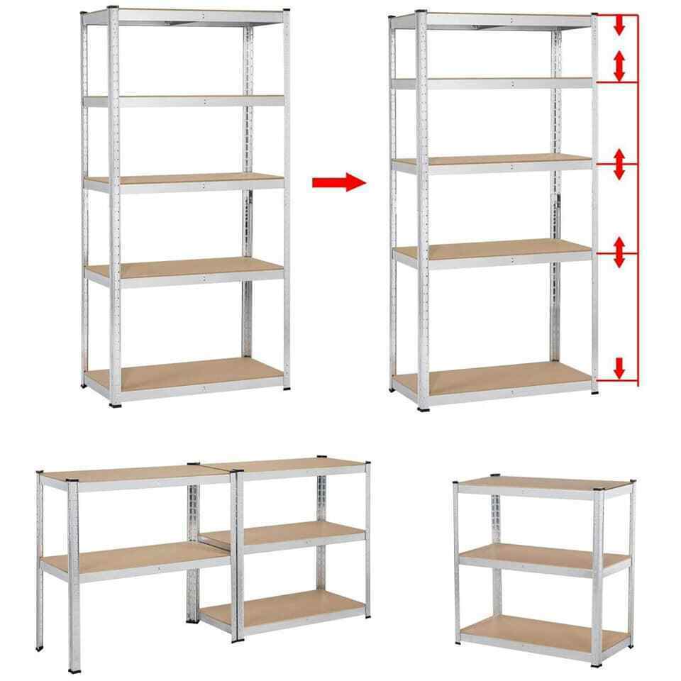 Garage Storage Shelves Racking Shed Boltless shelving Warehouse 5 shelf units