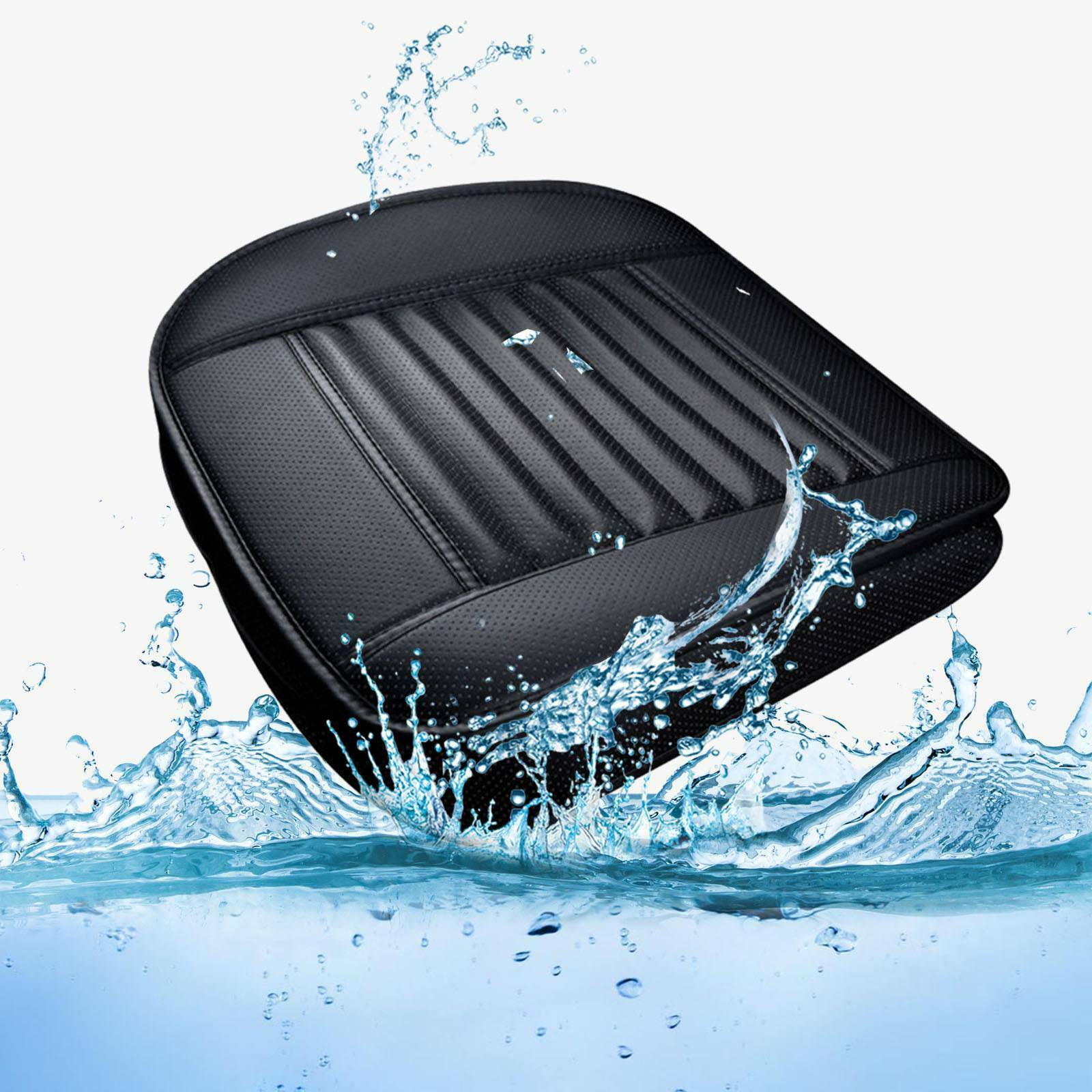 Breathable PU Leather Black Car Front Seat Cover Pad Mat for Auto Chair Cushion
