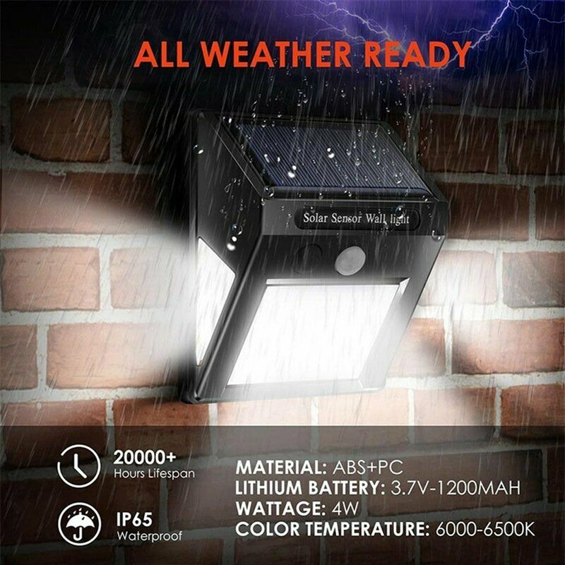 Solar Power Motion Sensor Garden Outdoor Floodlight LED PIR Security Light Save