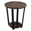 2 Tier Round Coffee Table Industrial Sofa Side Corner Table Bedside Lamp Stand