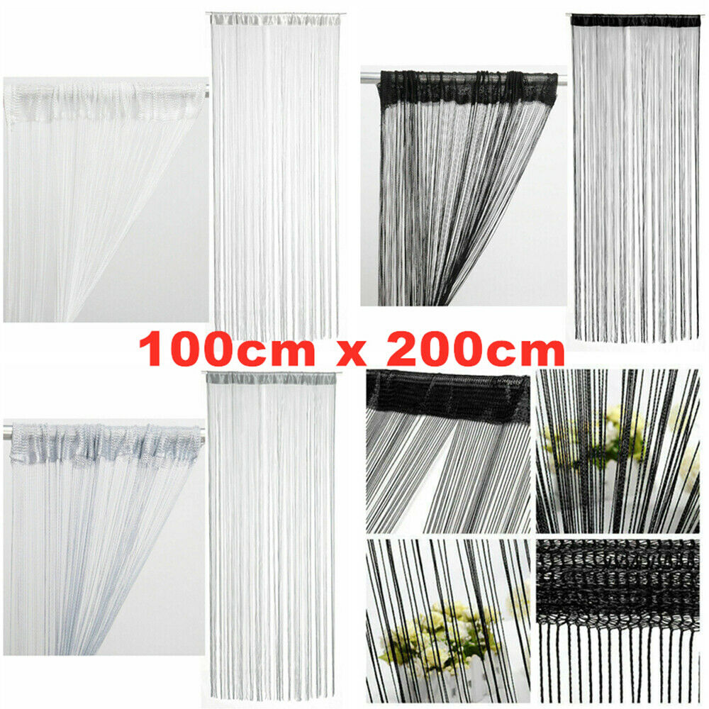 Home String Curtains Room Net Fringe Panel For Door Fly Screen Window Divider UK
