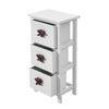 Pair of White Bedroom Bedside Table Unit Cabinet Nightstand with 3 Drawers UK