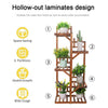 52" Height 5 Tiers Flower Rack Wooden Corner Plant Stand 6 Potted Shelf Terrace