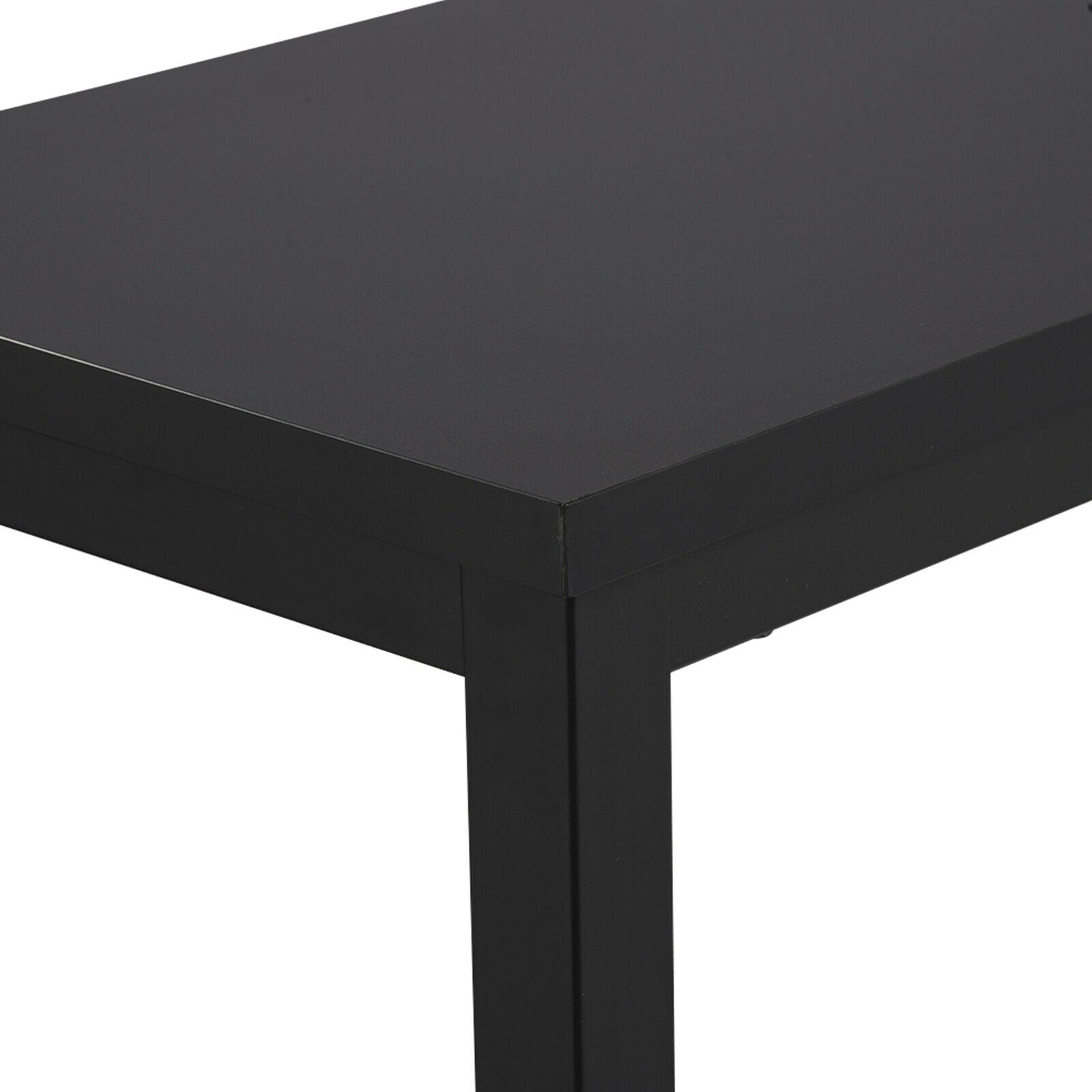 Bar Table with 2 Storage Shelves Breakfast Dining Table Kitchen  Metal