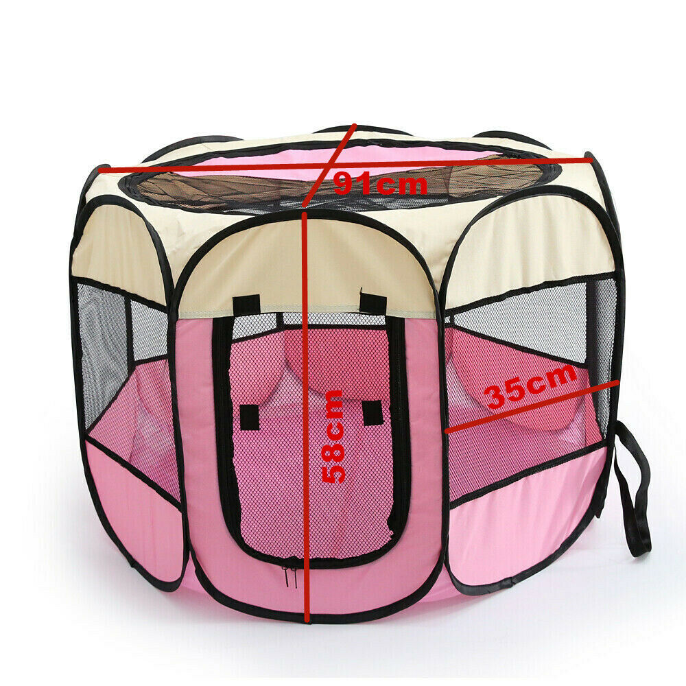 Large Fabric Dog Crate Cat Cage Pet Travel Carrier Puppy Play Pen Foldable Tent