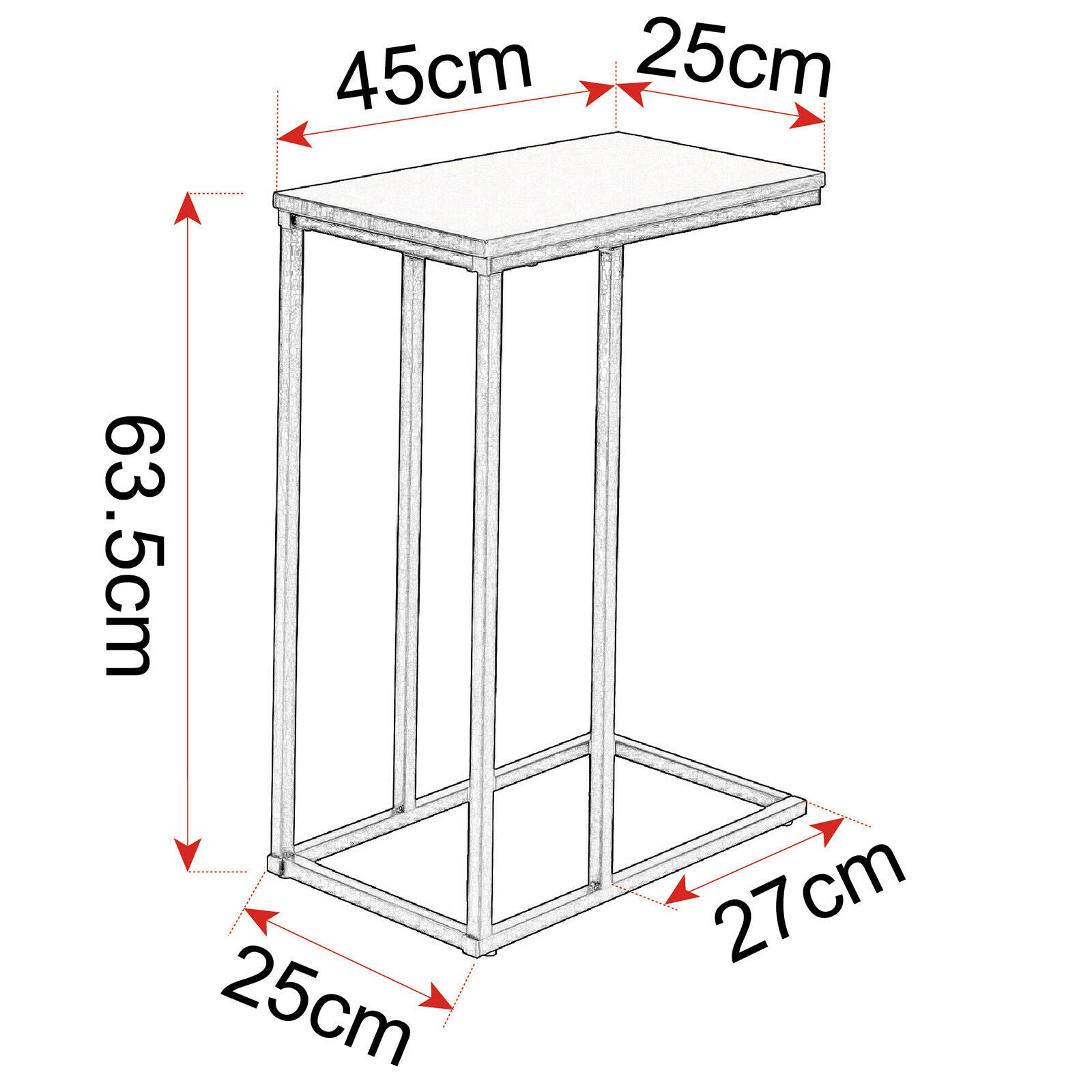 Bedside Sofa Side Table C-Shaped Coffee Laptop End Laptop Desk for Living Room