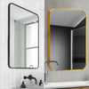 Black/Gold Rectangle Metal Frame Home Bathroom Glass Wall Mounted Vanity Mirror