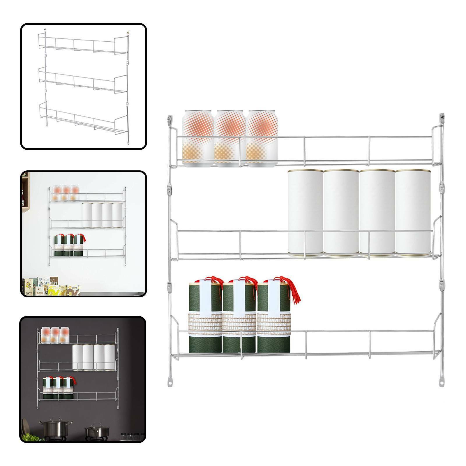 3 5 TIER FOR KITCHEN DOOR CUPBOARD STORAGE WALL SPICE HERB JAR RACK HOLDER