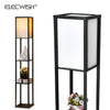 3-Tier Shelf Floor Lamp w/Shade Standing Light Open Shelves Storage Living Room