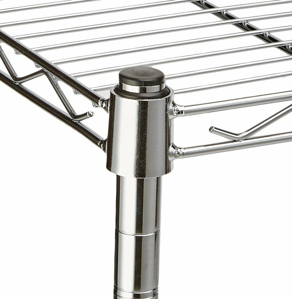 3 Tier Chrome Metal Storage Rack/Shelving Kitchen/Office/Garage Unit Castors
