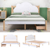 Wooden Bed Frame Storage Drawers 4ft6 Double Size Kids Bed with Cloud Headboard