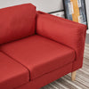 3 Seater Red Linen Fabric Sofa Couch Chair Settee with Armrest Home Living Room