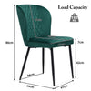 Set of 2 Velvet Dining Chairs Upholstered Dining Room Kitchen Chair Family HT