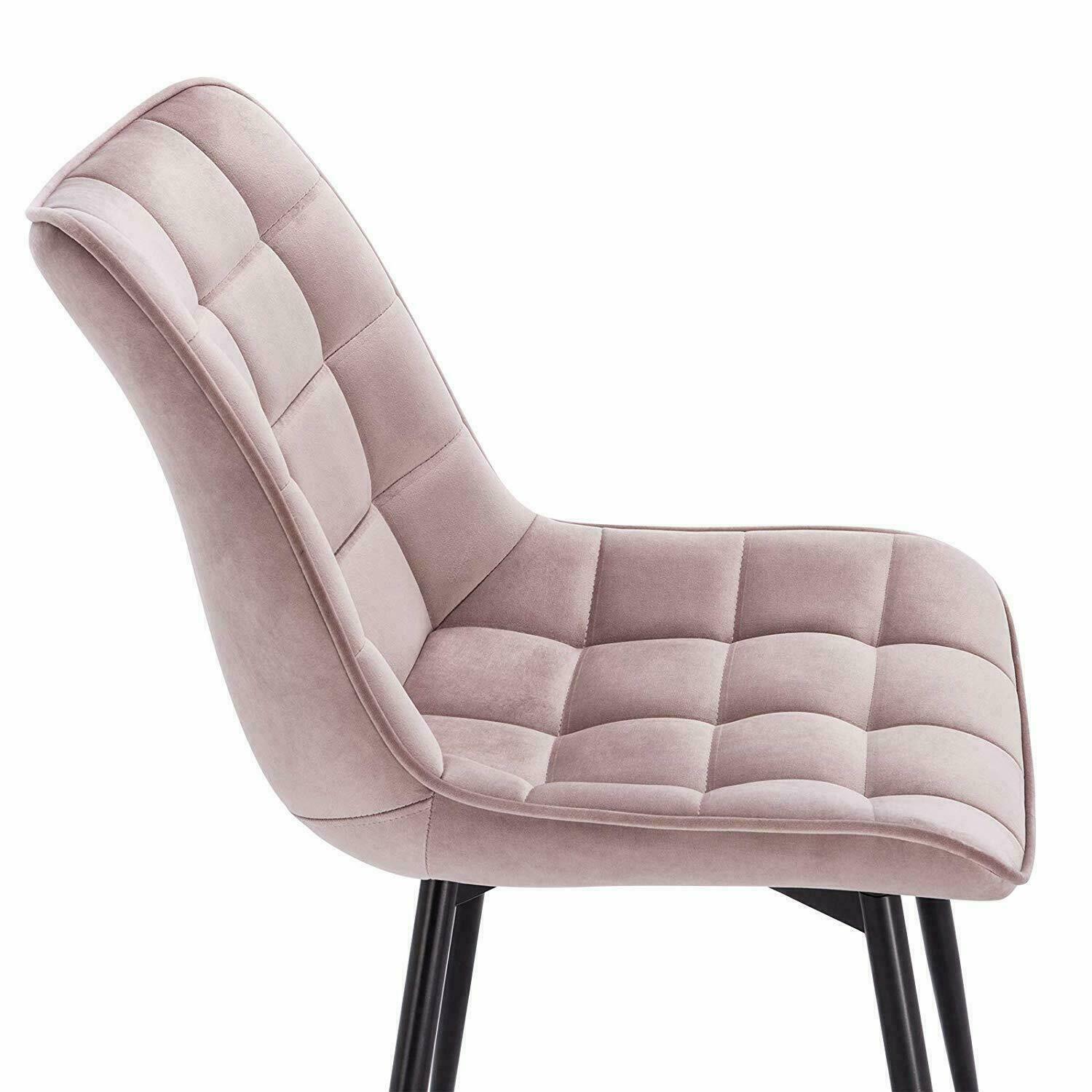 2xDining Chairs Kitchen Living Room Chairs with Velvet Counter Chairs PINK
