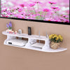 Carved 2 Tier Floating Wall Shelves for TV CD DVD Bookcase Storage Unit