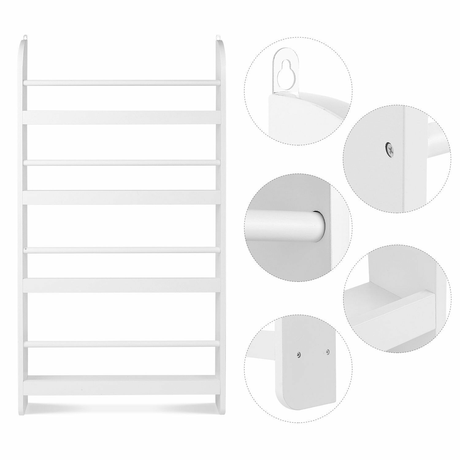 White Children Bookcase Kids Display Bookshelf Storage Unit Shelving Wooden Rack