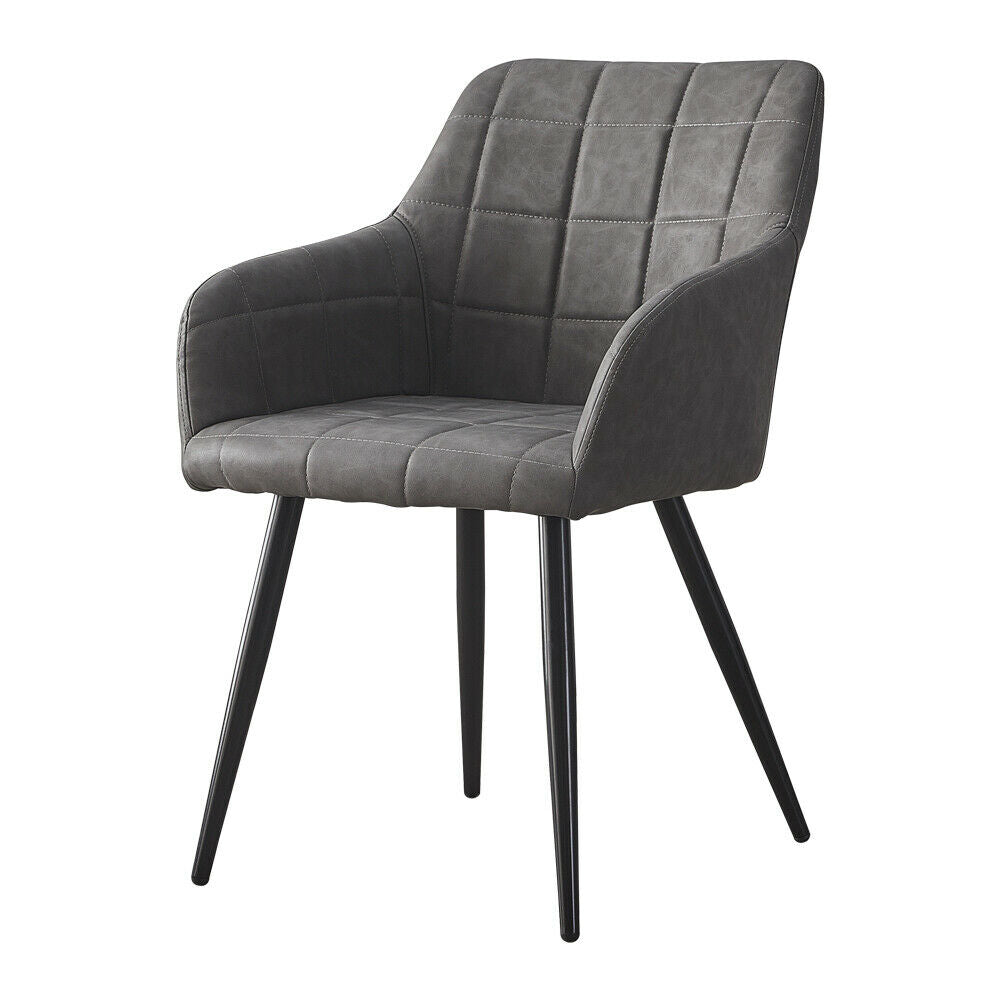 2× Kitchen Dining Chairs Velvet Faux Leather Fabric Padded Home Office Chair set