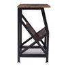 Retro Side End Coffee Table With Magazine Rack Bookshelf Lamp Table Nightstand