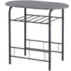Grey 3PC Dining Table 2 Chairs Set for Kitchen Dining Room Furniture Steel Frame
