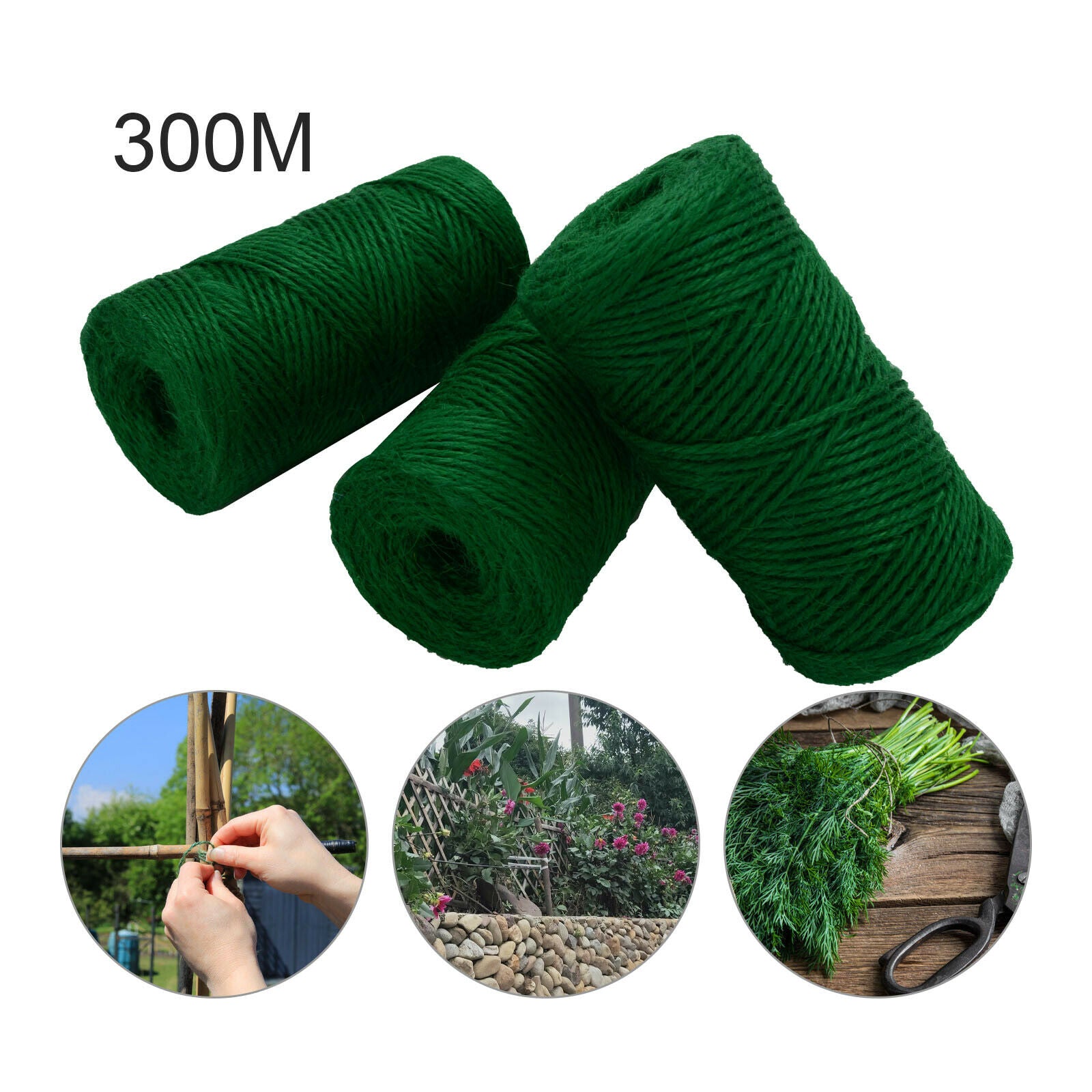 3*100M Green garden rope Decking Cord Garden Boat Sash Camping garden Decking