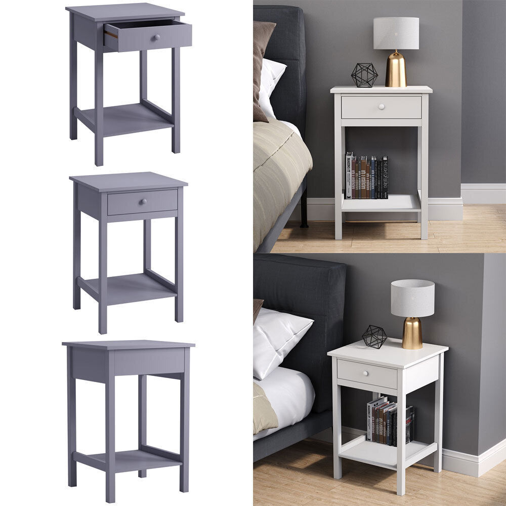 Bedside Table Side Table Wooden Sofa End Table Nightstand Bedroom Drawer Shelf