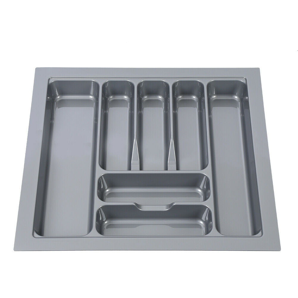 CUTLERY TRAY INSERT KITCHEN DRAWER QUALITY ABS BOX ORGANISER STORAGE GREY