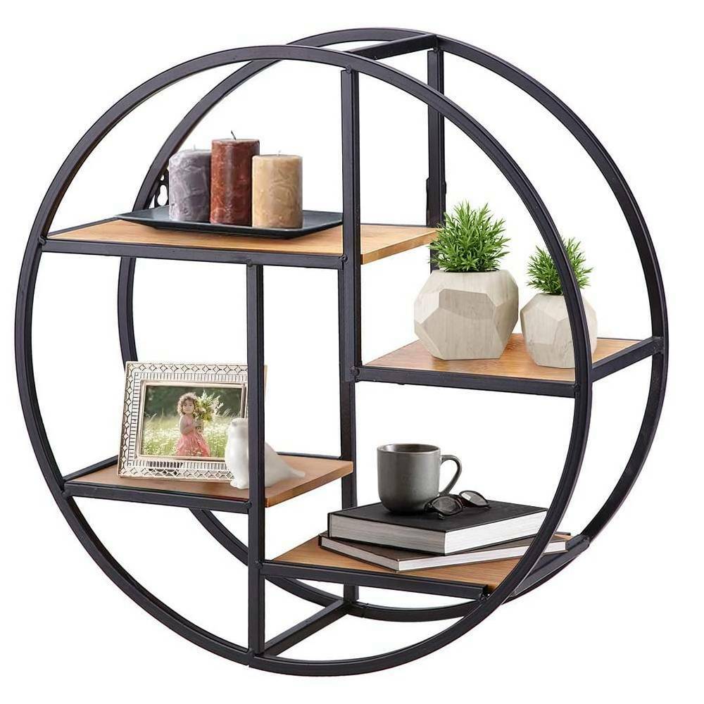 Floating Vintage Wall Shelves Retro Wood Shelf Storage Display Shelving Rack