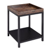 Industrial Square Table Shelf Breakfast Snacks Drinks Serving Tray Side Storage