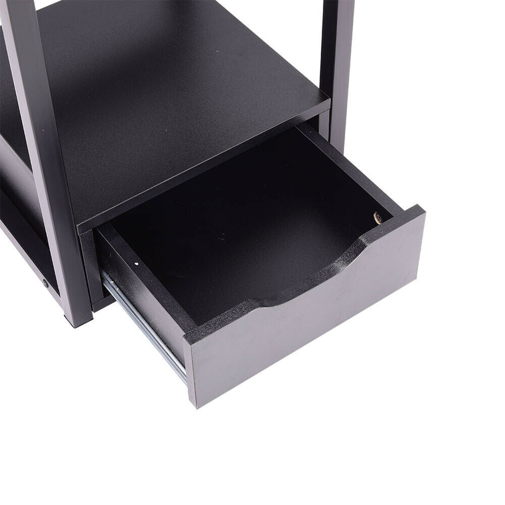 Industrial Bedside Table 1 Drawer Open Shelf Nightstand End Side Cabinet Tables