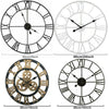 EXTRA LARGE ROMAN NUMERALS SKELETON WALL CLOCK BIG OPEN FACE ROUND 40/60/80CM