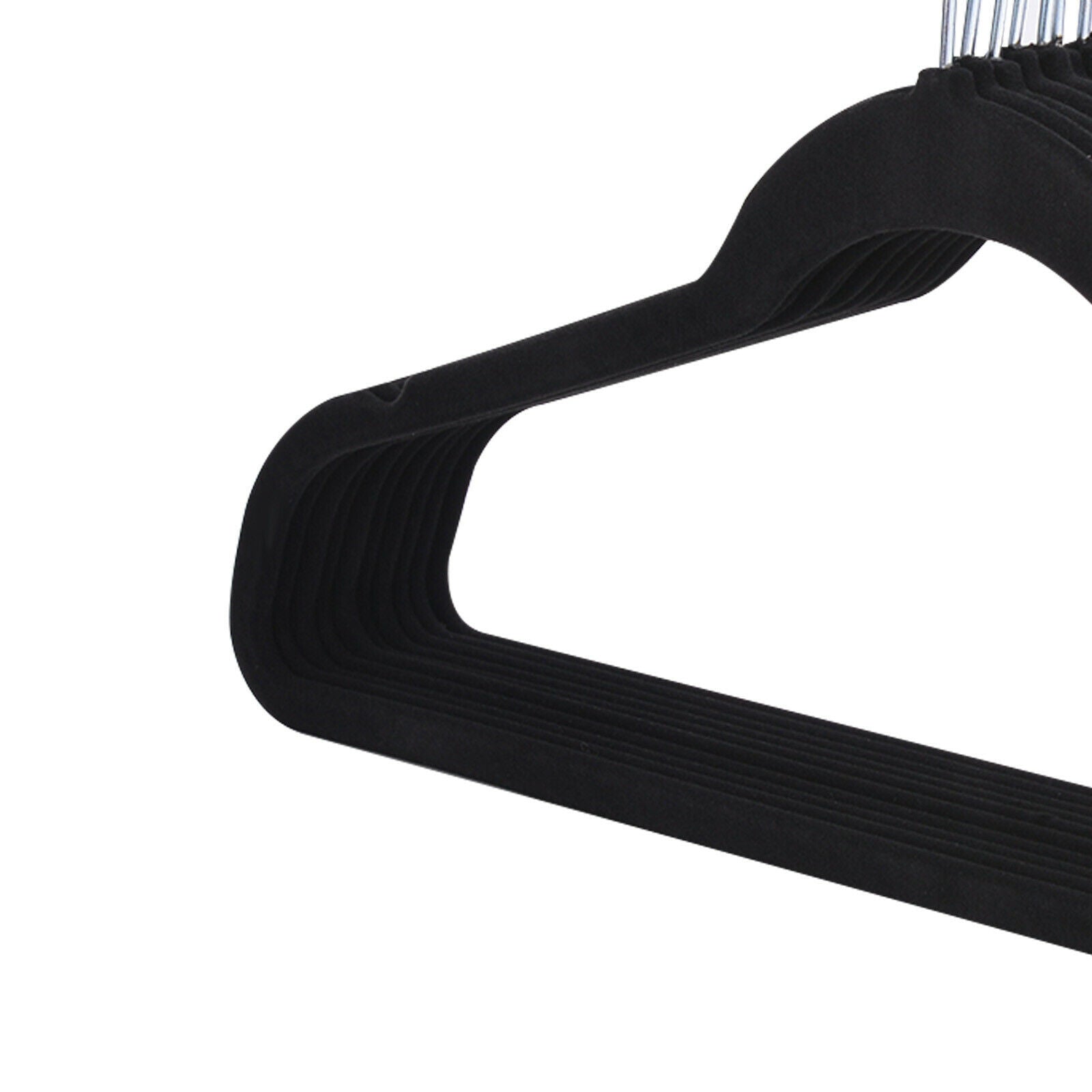 100× Strong Non Slip Velvet Flocked Clothes Hangers Curved Dresses Coat Hanging