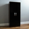 Wardrobe 2 Door Wood High Gloss Bedroom Clothes Storage Furniture