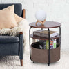 3 Tier Bedside Side Coffee Table Round Bedroom End Side Living Room Storage Desk