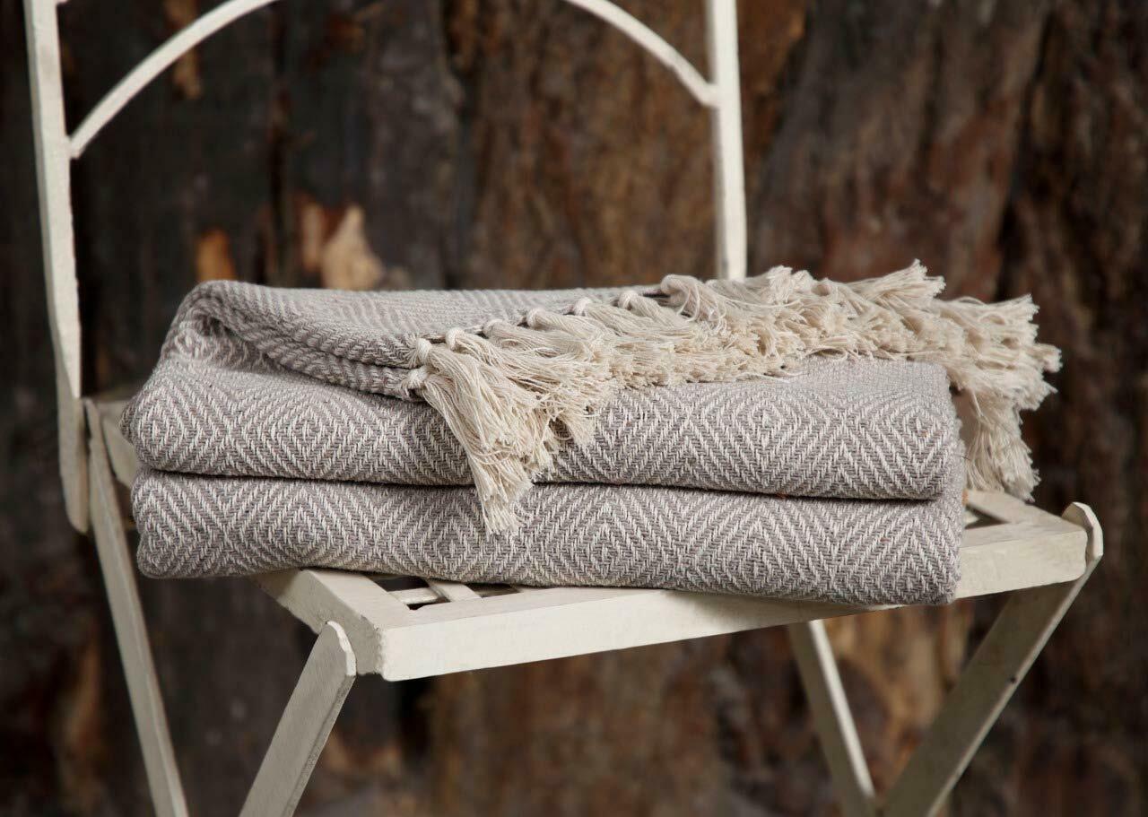 Luxury Reversible Super Soft Cotton Diamond Lrg Throw For Sofa Bed, 150 x 200cm