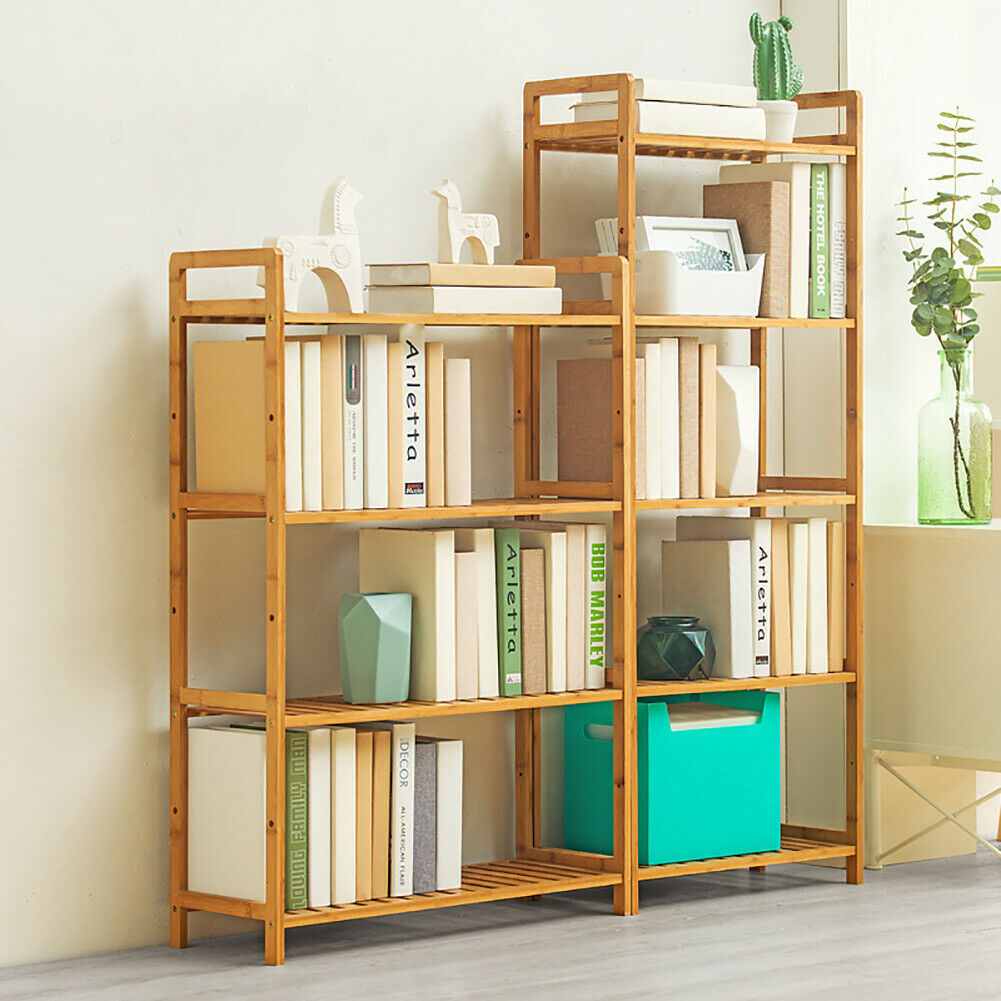 3/4/5 Tier Wooden Storage Shelf Shelving Unit Bookshelf Bookcase Display Stand