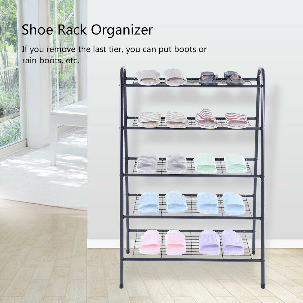 Metal Shoe Rack Storage Organizer Stand Shelf Holder 6-10 Pairs Space Saving