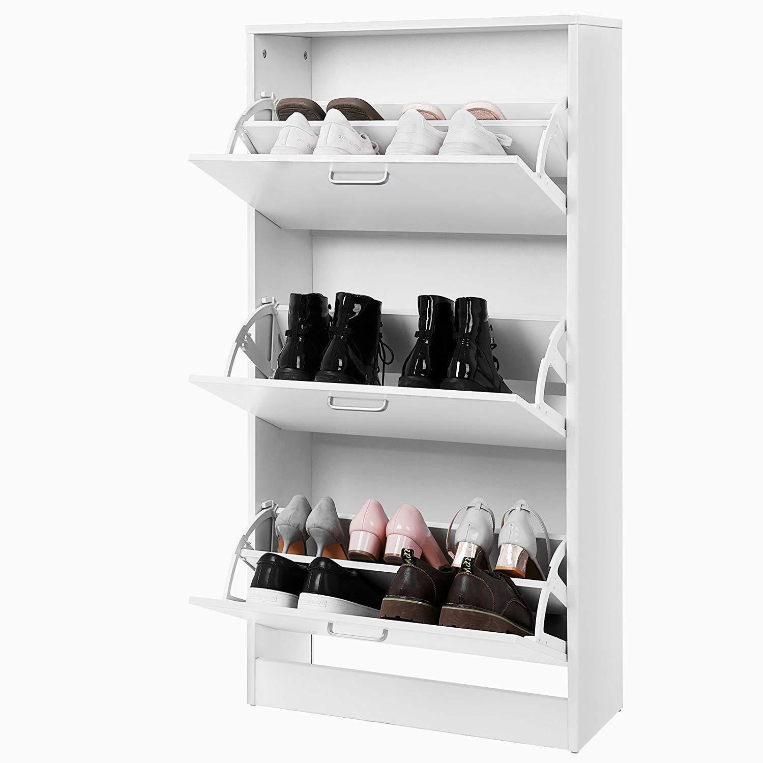 3 Drawer Shoe Cabinet Storage Rack Hallway Cupboard Stand Unit Wooden Footwear