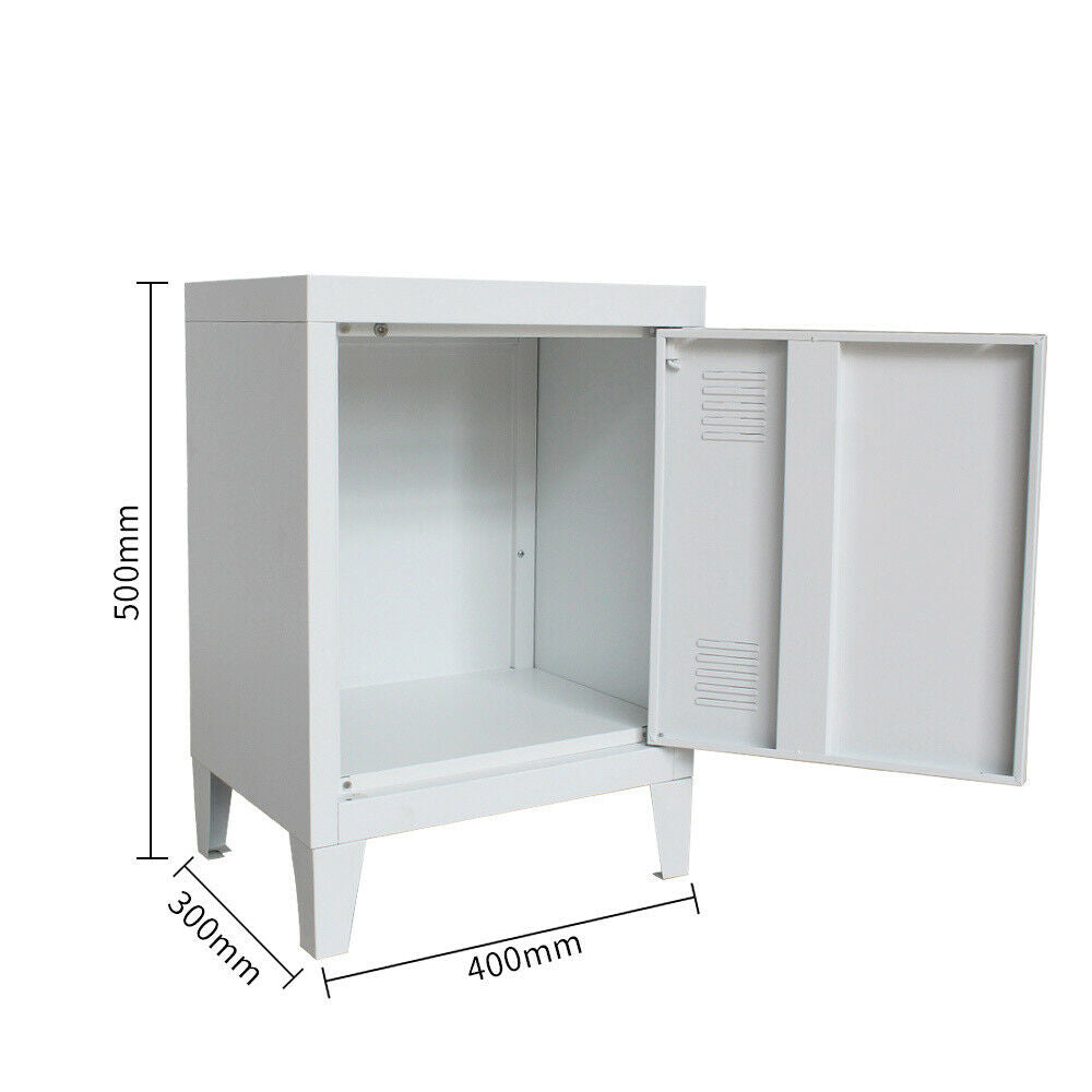 Metal Locker Table Storage Bedside Table Cabinet Bedroom Lamp End Side Table NEW