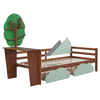 Kids Toddler Bed 3ft Single Daybed Tree Shelves Storage Bed Frame w/ 2 Drawer HT