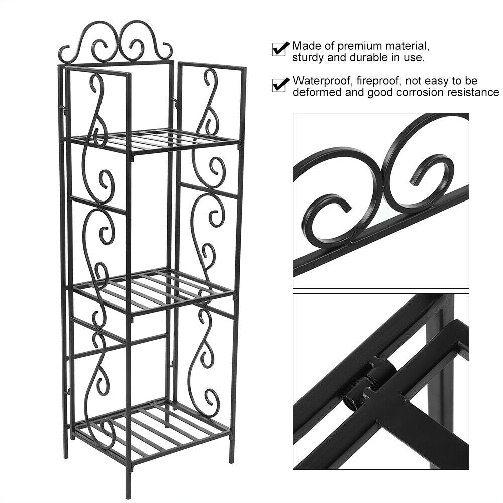 4 Tier Metal Bookcase Bookshelf Shelving Storage Rack Corner Organizer Shelf