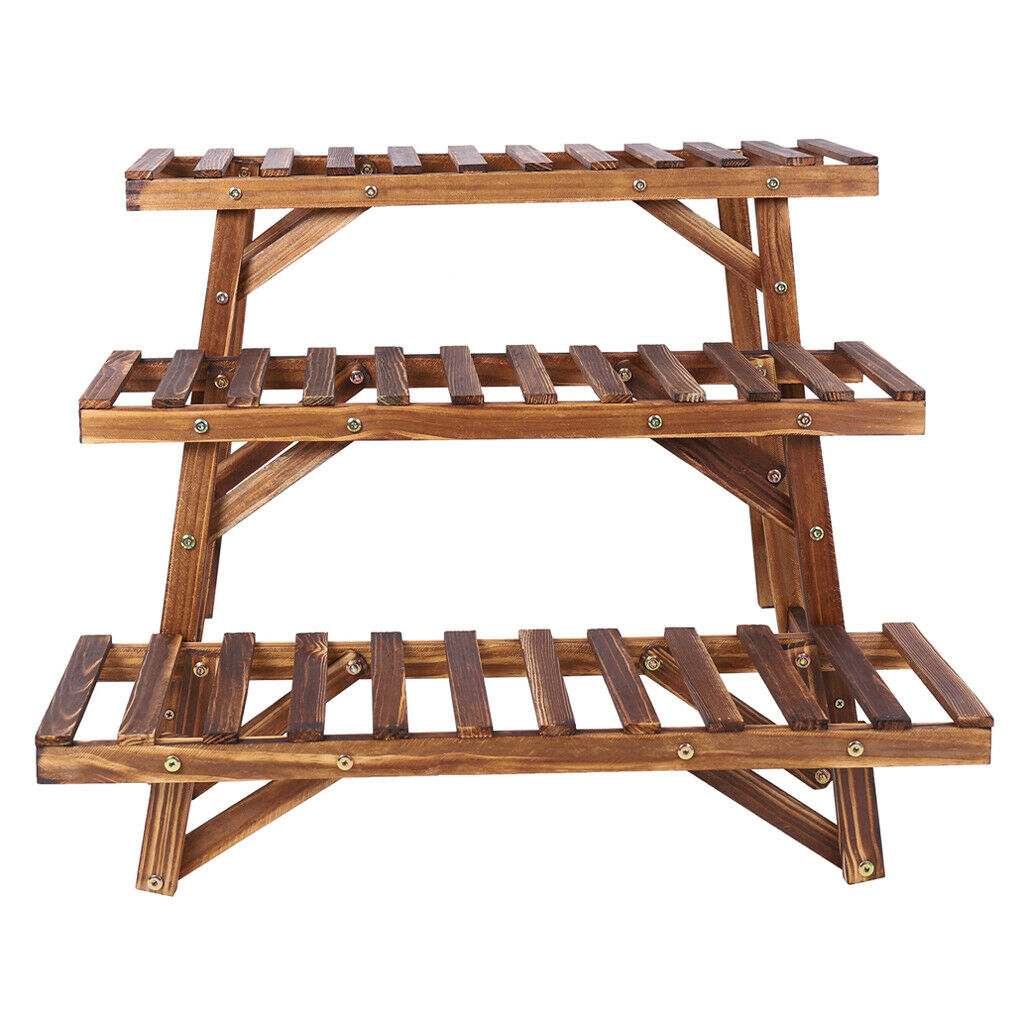 3 Pcs Corner Plant Shelf Rack Ladder Step Heavy Duty Flower Pot Stand Holder