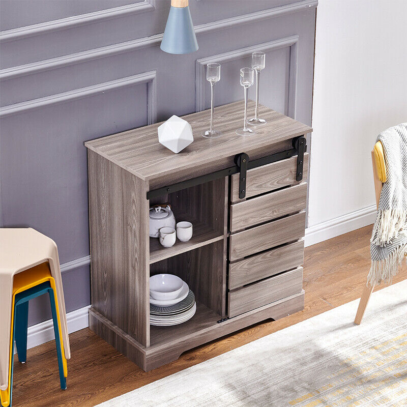 Sideboard Cupboard Display Storage Unit Cabinet with Shelf Half Door Hallway BN