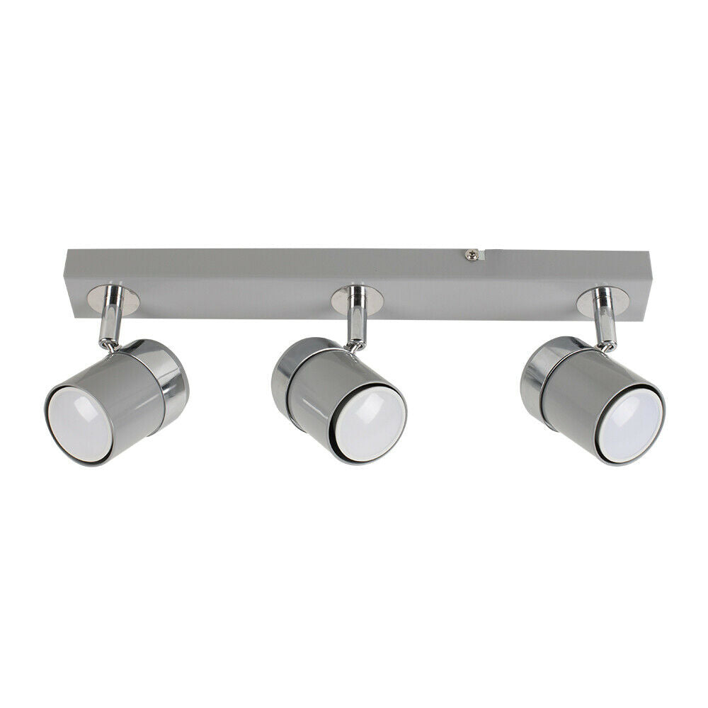3 Way Adjustable Straight Bar Ceiling Spotlights Modern Lighting LED GU10 Bulbs
