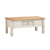 Corona Pine Two Tone Grey Coffee Table 1 Drawer Solid Wood Occasional Table