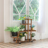 Pinewood Solid Plant Stand Shelf MULTI TIER Flower Pots Storage Display Wheeled