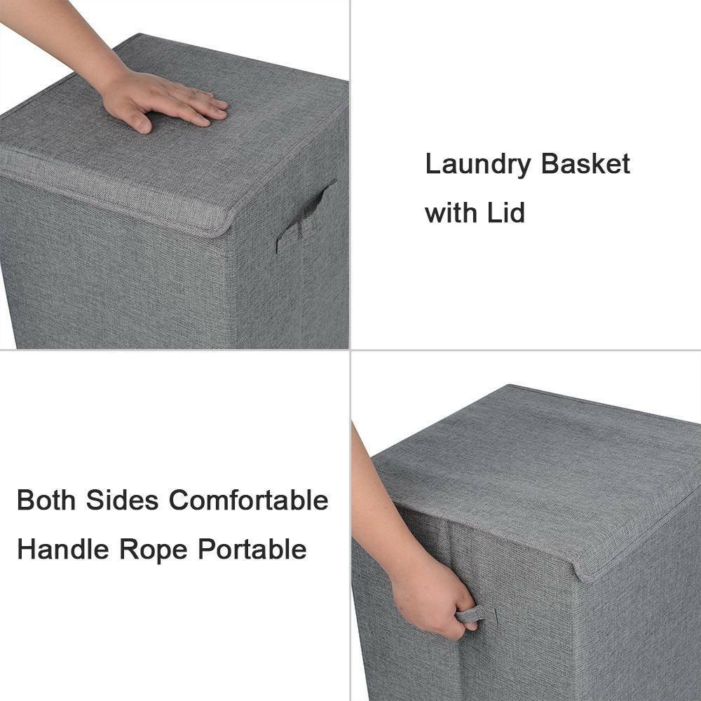 90L Large Folding Laundry Basket Washing Fabric Collapsible Storage Hamper Bin