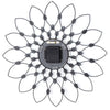 50cm Clear Diamante Beaded Jewelled Black Metal Spike Sunburst Wall Clock UK